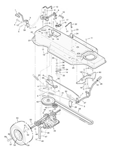 Motion Drive Diagram and Parts List for 42830B 1996 Briggs and Stratton Lawn Tractor